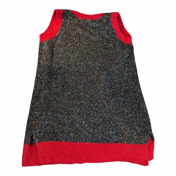 Christmas Sweater Ugly Festive Cardigan Tinsel Knit Vest L Grandmacore Xmas - Picture 2 of 10